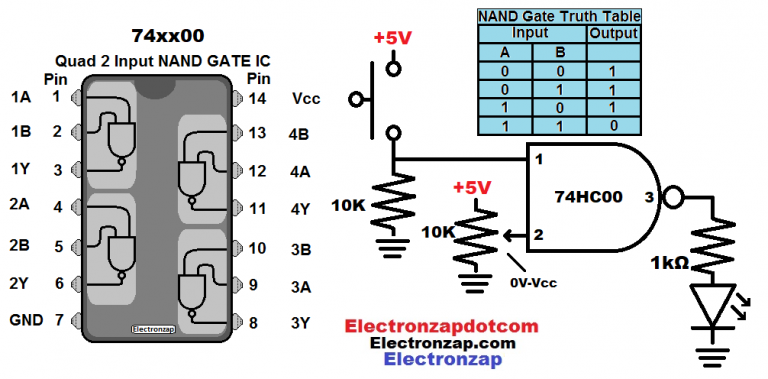 Brief And Gate Made From Hc Nand Universal Logic Electronzap