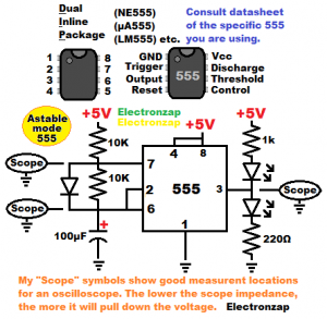 013 555 timer astable mode basics - Electronzap