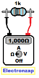 Measuring resistance of a resistor with a multimeter image.