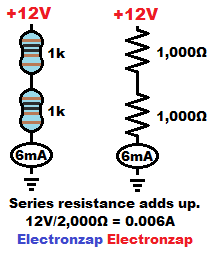 Series resistance basic circuit schematic diagram example image