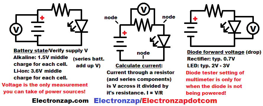 Measuring voltages of a simple circuit