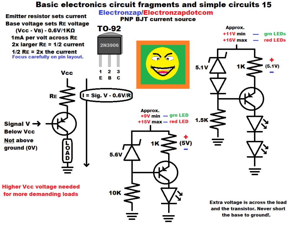 017 PNP BJT Current Source set with Zener Diode - Electronzap