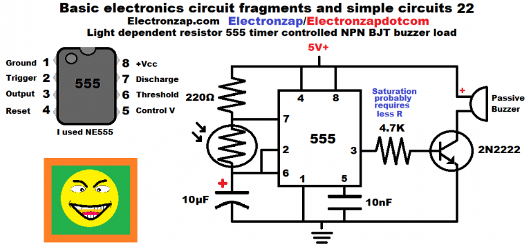 Brief Passive Buzzer Controlled By 555 Timer Astable Multivibrator Set