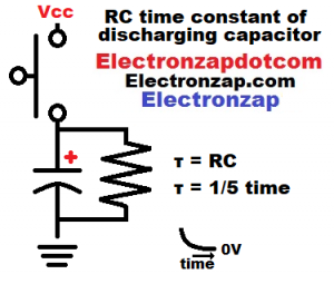 Simple discharging capacitor RC time constant circuit schematic diagram by electronzap electronzapdotcom