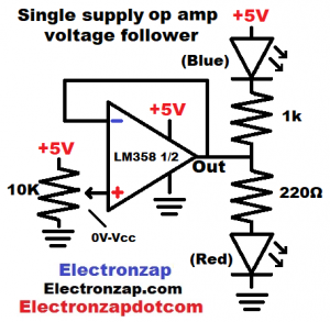 Brief Voltage Follower Using Single Supply Op-Amp LM358 Operational ...